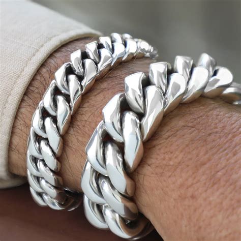 real silver bracelets for men.